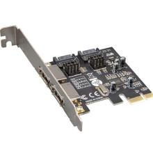 Контролер Frime ASM1061 (ECF-PCIEto2.2SATAIII.LP) PCI-E-2xеSATA+2xSATA III