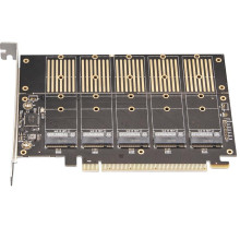 Контролер Frime WCH382L (ECF-PCIEtoSSD010) PCI-E-5xM.2 (B Key)