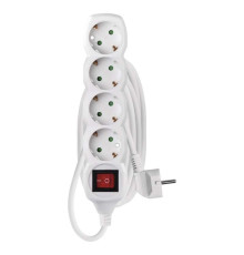 Фільтр живлення Emos (P1423R) з вимикачем, 4 розетки, 1.5 мм2, 3м, White