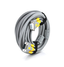 Кабель Merlion VGA - VGA (M/M), 30 м, Gray-Yellow (YT-VGA(M)/(M)3+6GR-30m/16192)