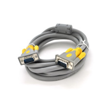 Кабель Merlion VGA - VGA, (M/M), 3 м, Gray-Yellow (YT-VGA(M)/(M)3+6GR-3m/07417) пакет
