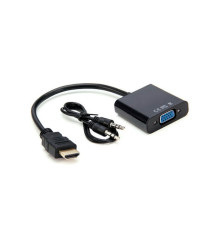 Адаптер Vention HDMI - VGA (M/F), 0.1 м, Black (YT-C-HDMI(M)/VGA(F)+AUX-B/08633)