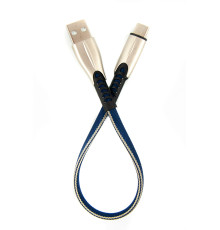 Кабель Dengos USB-USB Type-C 0.25м Blue (PLS-TC-SHRT-PLSK-BLUE)