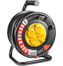 Подовжувач на котушці Stark CRP 1525-P (242000001) 4 розетки, 25 м, чорний