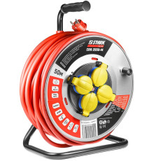 Подовжувач на котушці Stark CRP 2550-M (242000003) 4 розетки, 50 м, сіро-червоний