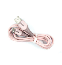 Кабель Dengos USB - USB Type-C (M/M), 1 м, Rose (PLS-TC-IND-SOFT-ROSE)