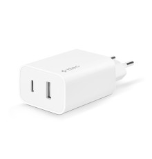 Мережевий зарядний пристрій Ttec SmartCharger Duo USB-C/USB-A 2.4А/12Вт White (2SCS25B)