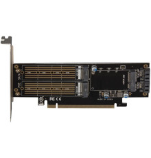 Контролер Frime (ECF-PCIEtoSSD009.LP) PCI-E-2хM.2 (B&M Key)+1хmSATA