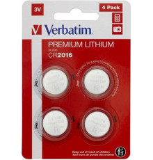 Батарейка Verbatim Premium CR2016 BL 4шт