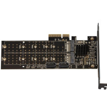 Плата розширення Frime (ECF-PCIEtoSSD012.LP) PCI-E-2хM.2+2хSATA, 88SE9215