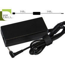 Блок живлення 1StCharger для ноутбука Samsung 19V 60W 3.16A 3.0х1.0мм + каб.живл. (AC1STSA60WC)