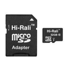 Карта пам`ятi MicroSDHC 32GB UHS-I U3 Class 10 Hi-Rali + SD-adapter (HI-32GBSD10U3-01)