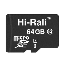Карта памяти MicroSDXC  64GB UHS-I/U3 Class 10 Hi-Rali (HI-64GBSDU3CL10-00)