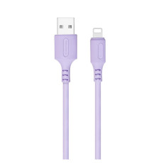 Кабель ColorWay USB - Lightning (M/M), soft silicone, 2.4 А, 1 м, Purple (CW-CBUL044-PU)