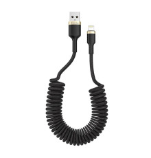 Кабель ColorWay USB - Lightning (M/M), spiral, 2.4 А, 1 м, Black (CW-CBUL051-BK)