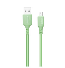 Кабель ColorWay USB - micro USB (M/M), soft silicone, 2.4 А, 1 м, Green (CW-CBUM042-GR)