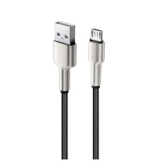 Кабель ColorWay USB - micro USB (M/M), Metal Head, 2.4 А, 1 м, Black (CW-CBUM046-BK)