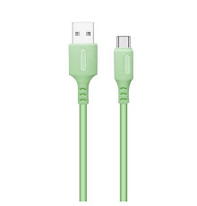 Кабель ColorWay USB - USB Type-C (M/M), soft silicone, 2.4 А, 1 м, Green (CW-CBUC042-GR)