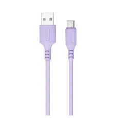 Кабель ColorWay USB - USB Type-C (M/M), soft silicone, 2.4 А, 1 м, Purple (CW-CBUC044-PU)