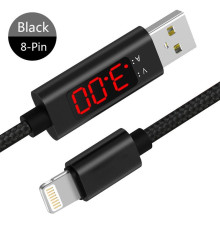 Кабель XoKo USB - Lightning (M/M), з вимірювачем струму, 1 м, Black (SC-150i)
