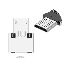 Адаптер XoKo AC-055 USB - micro USB (F/M) Silver (XK-AC055-SL)