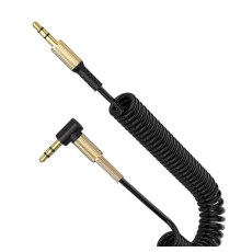 Аудіо-кабель SkyDolphin SR08 Spring Wire 3.5 мм - 3.5 мм (M/M), 1 м, Black (SDAUX-000062)