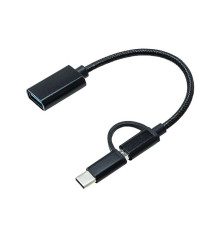 Адаптер XoKo USB 3.0 - microUSB/USB Type-C Black (AC-150-BK)
