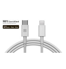 Кабель REAL-EL USB Type-C - Lightning (M/M), 2 м, White  (4743304104697)