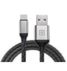 Кабель REAL-EL Premium Leather USB - USB Type-C (M/M), 1 м, Black (EL123500049)