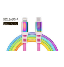 Кабель REAL-EL USB Type-C - Lightning (M/M), 1 м, Rainbow (4743304104710)