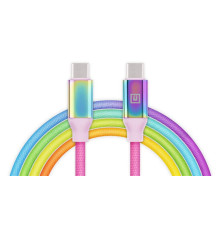 Кабель REAL-EL Premium USB Type-C - USB Type-C (M/M), 1 м, Rainbow (EL123500053)