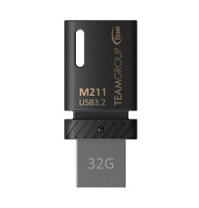 Флеш-накопичувач USB3.2 32GB OTG Type-C Team M211 Black (TM211332GB01)
