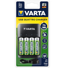 Зарядний пристрiй Varta Value USB Quattro Charger+4xAA 2100mAh (57652101451)
