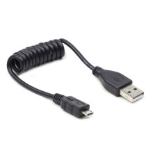 Кабель Cablexpert USB - micro USB V 2.0 (M/M), 0.6 м, спіральний (CC-mUSB2C-AMBM-0.6M)