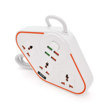 Мережевий фільтр Voltronic (BKL-07B/18762) 3 розетки, 4 USB, 2 м, White