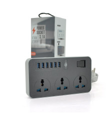 Мережевий фільтр Voltronic ТВ-Т09/08969 3 розетки, 6 USB, 2 м, Grey