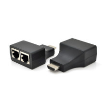 Адаптер Voltronic HDMI - 2хRJ-45 (M/F), Black (YT-SCPE HDMI/2P-30m720P/08516)