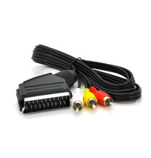 Кабель Merlion SCART - 3хRCA (M/M), 1.2 м, чорний (TT-SCART (M)-3RCA (M)-1.2/00023)