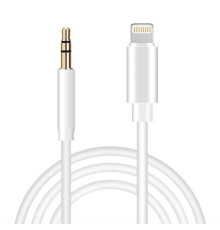Аудіо-перехідник XoKo AUX-001 Lightning - 3.5 мм, M/M, 1 м, білий (AUX-001-WH)
