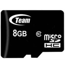 Карта памяти MicroSDHC   8GB Class 10 Team + SD-adapter (TUSDH8GCL1003)