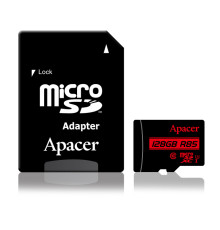 Карта пам`ятi MicroSDHXC 128GB UHS-I Class 10 Apacer + SD adapter (AP128GMCSX10U5-R)