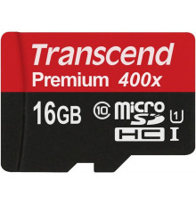 Карта пам`ятi MicroSDHC 16GB UHS-I Class 10 Transcend Premium 400x (TS16GUSDCU1)