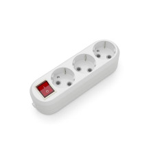 Розетковий блок Electrum 3 гнізда із заземленням та вимикачем C-SM-1779