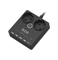 Сетевой фильтр-удлинитель IKOS F25S-CU Black (0006-CEF)