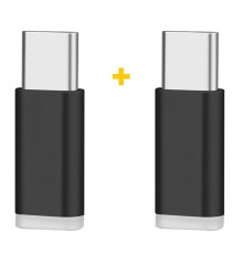 Адаптер XoKo AC-010 microUSB-USB Type-C Black 2шт. (XK-AC010-BK2)