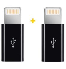 Адаптер XoKo AC-030 micro USB - Lightning (F/M), 2шт., Black (XK-AC030-BK2)