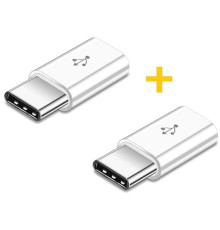 Адаптер XoKo AC-014 MicroUSB - Type-C White 2шт. (XK-AC014-WHT2)