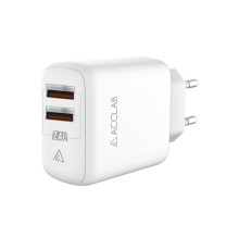 Зарядное устройство AccLab AL-TC224 2хUSB 5В/2,4A/12W White (1283126538834)