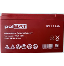 Аккумуляторная батарея PolBAT 12V 7.2AH (PB-12-7,2-A) AGM