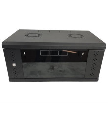 Шафа настінна EServer 19" 6U-600х500х370 (скло), чорна (ES-Е650B)